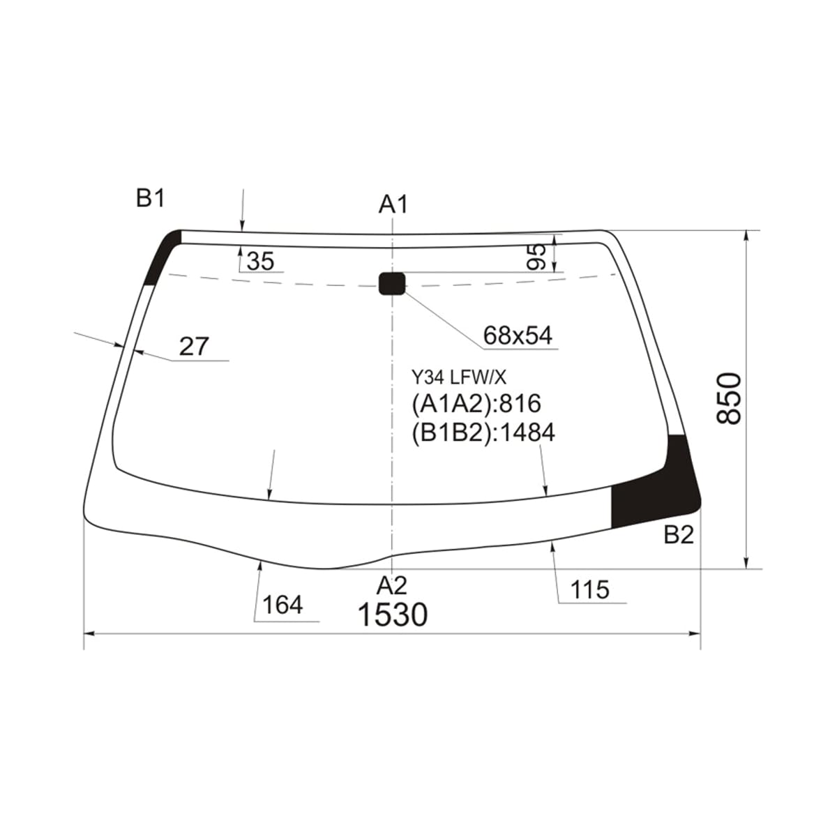 XYG Стекло лобовое Nissan Cedric 99-04 / Gloria 99-04 Y34LFW/X