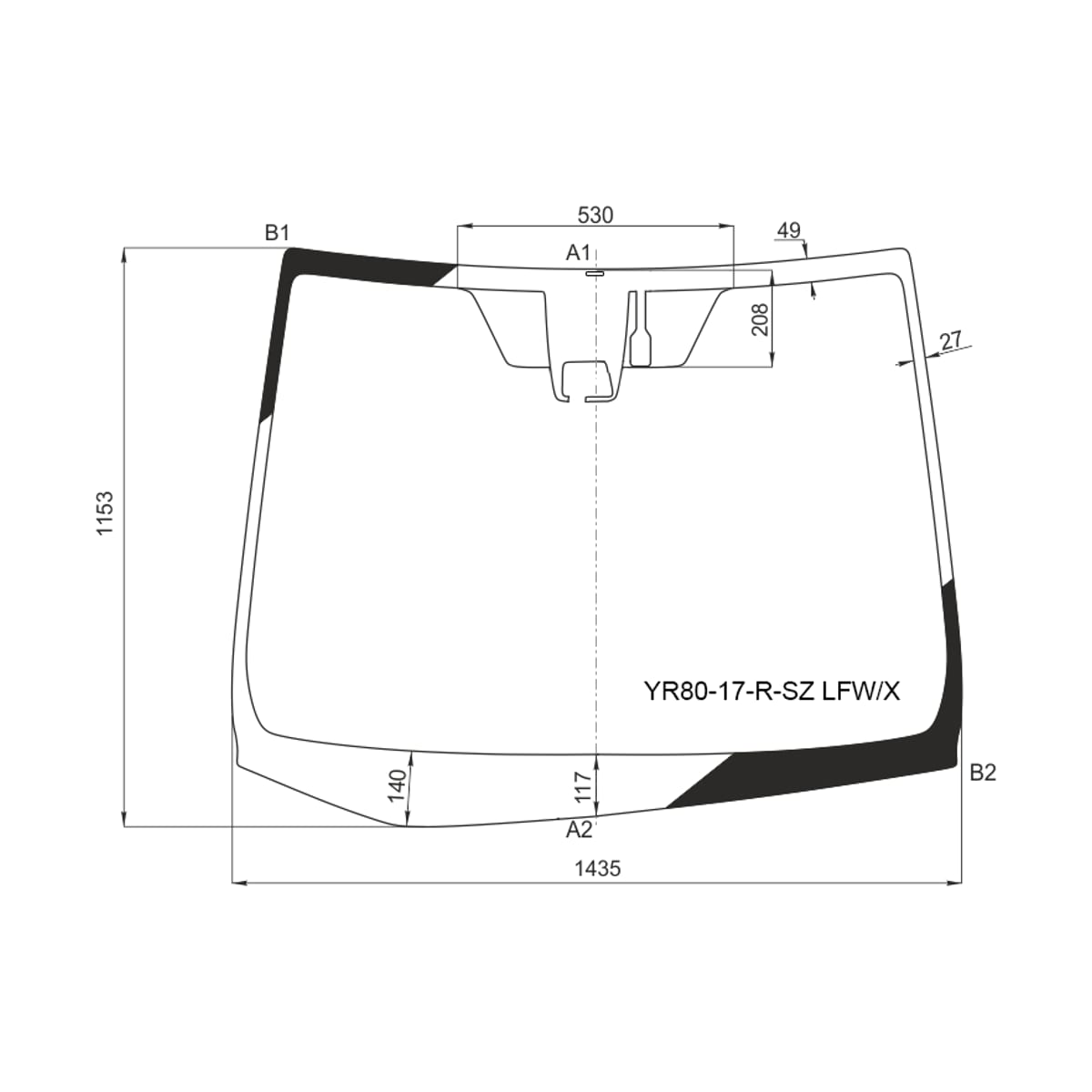 XYG Стекло лобовое (Камера) Toyota Noah 17-22 / Voxy 17-22